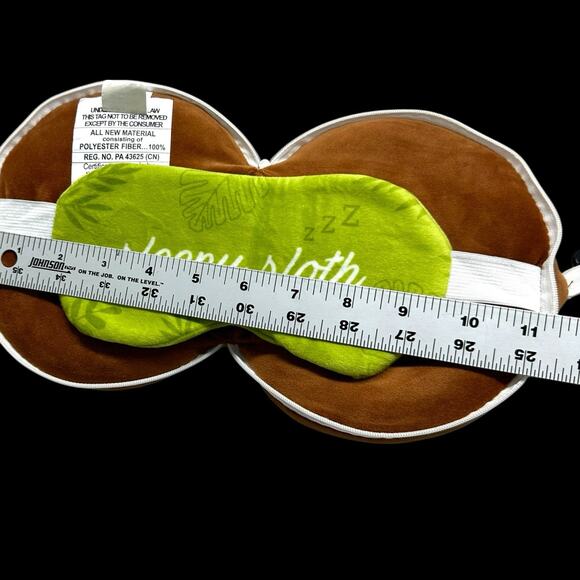 Sleepy Sloth Eye Mask Travel Pillow 2 in 1 Relaxeazzz Compact Zippered Clip On - Picture 8 of 10